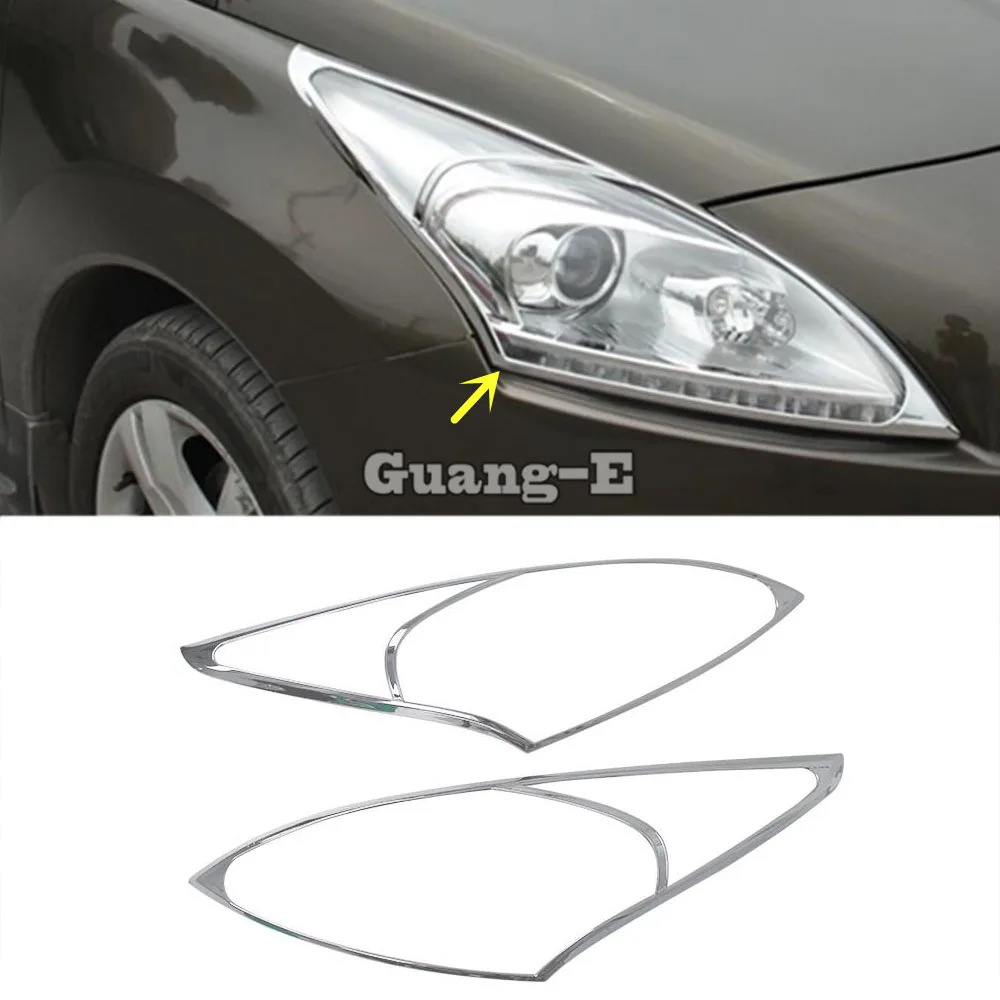 

For Peugeot 3008 2013 2014 2015 2016 2017 Front Head Light Lamp Frame Stick Styling ABS Chrome Cover Stick Trim Accessories Body