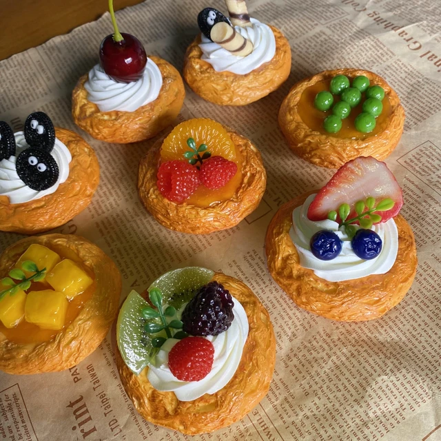 1PC Artificial Egg Tart Cake Dessert Wedding Party Decoration Toys Cake Model Realistic Photography Professional Food Simulation