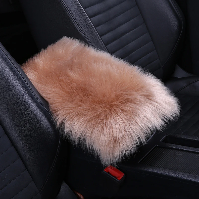 Plush Car Armrest Pad Auto Central Console Armrest Box Cover Warm Fur Soft Cushion Universal Fitment center console armrest armrest pad armrest box car armrest box car armrest mat center console cover car armrest cover