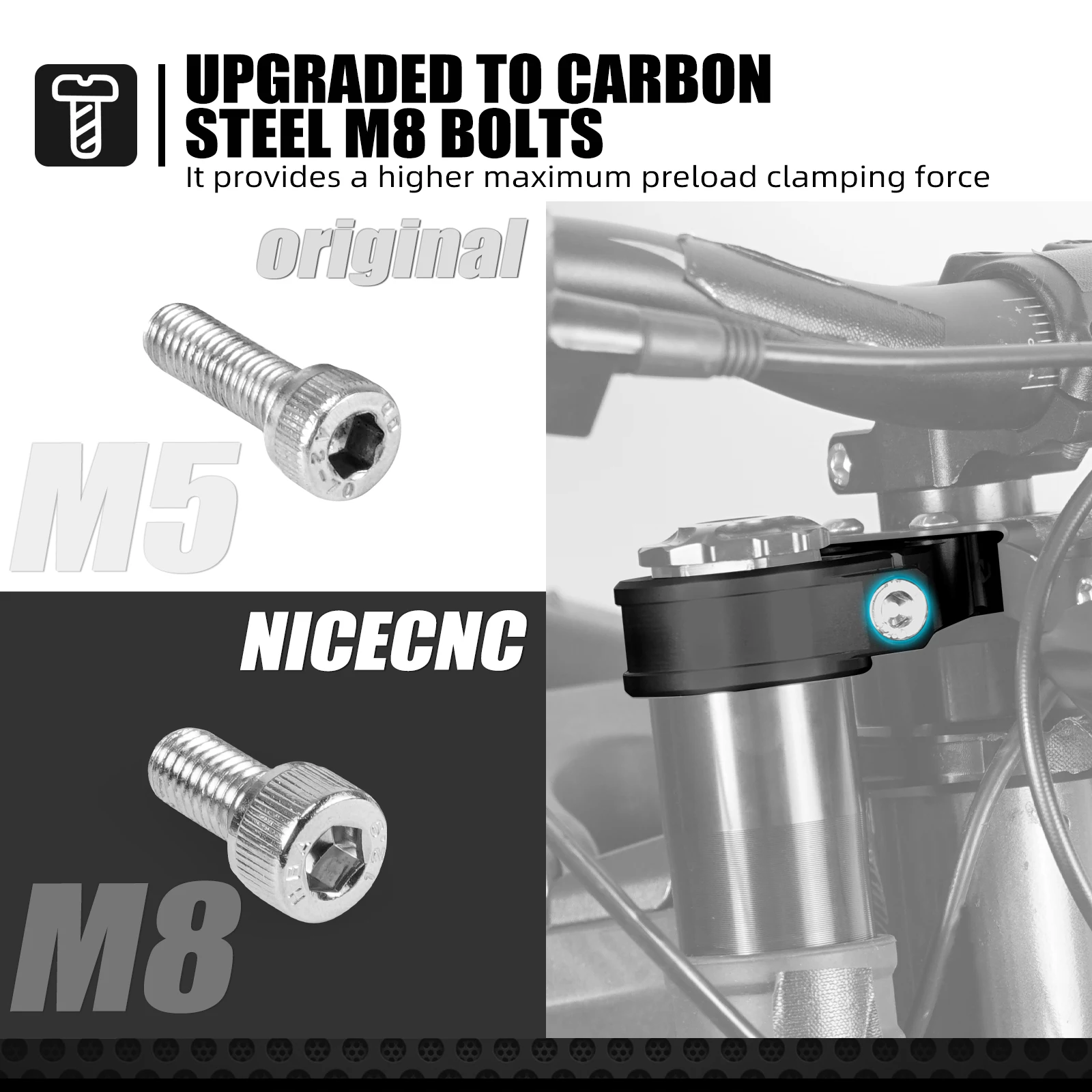 NICECNC Für Surron Light Bee X Upper Triple Clamp Top Link Platte Halterung Aluminium Für Sur-Ron Light Bee S elektrische Dirt Bike – Detail 6