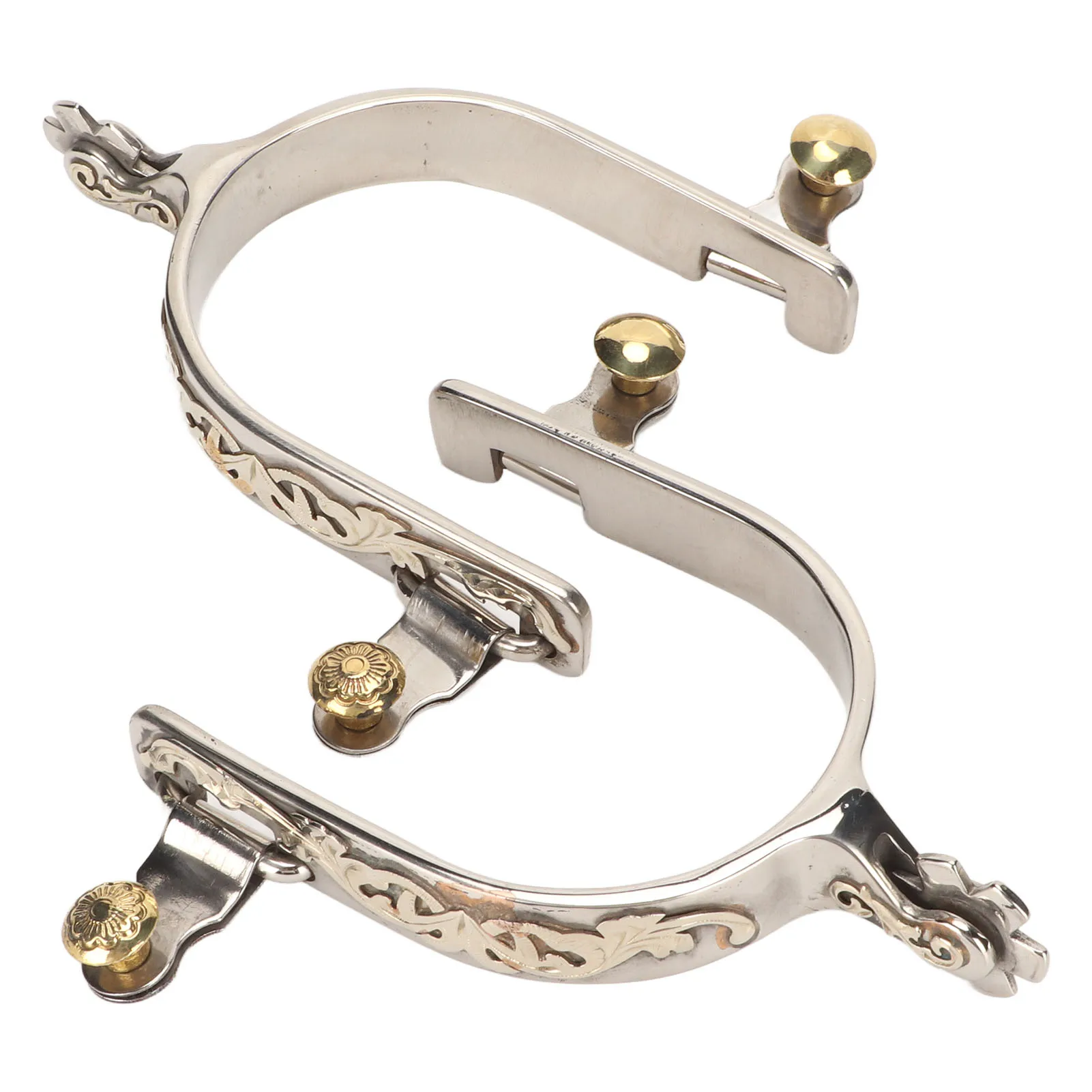 Horse Spurs Stainless Steel Western Cowboys Spurs Men Women Horse Boot Rotatable Gear for Equestrian 1 Pair