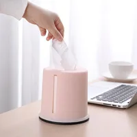 1 Pcs Plastic Tissue Box Round Living Room Pumping Box Creative Cylinder Multifunctional Household Toilet Roll Paper Storage Box 2