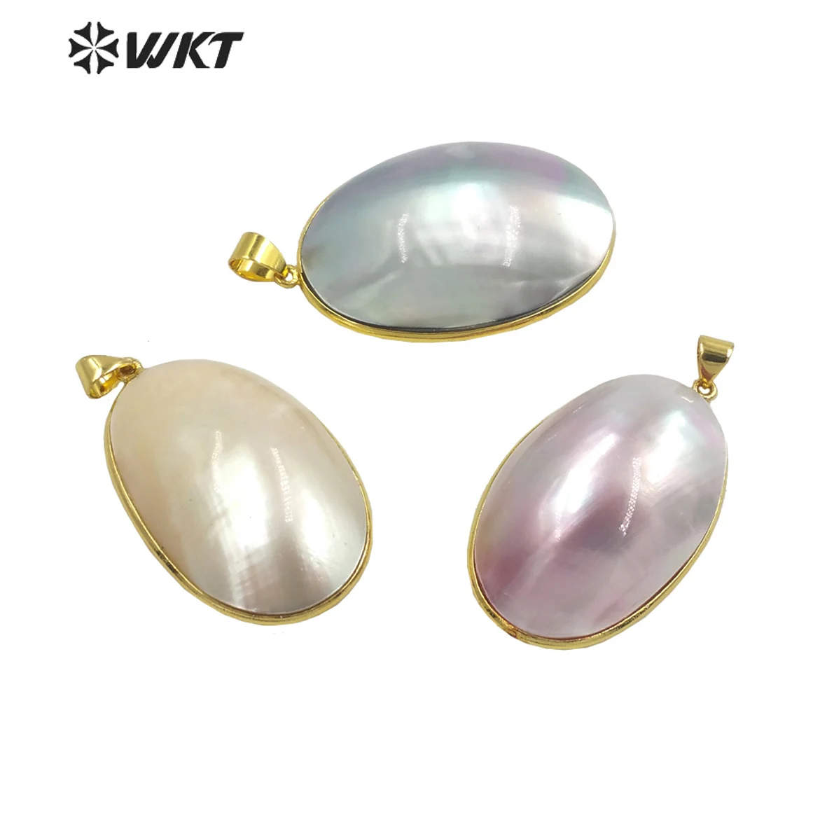 

WT-JP338 WKT 2022 Exquisite mabe shell high-quality oval pendant wedding A noble gift women dance party gift beautiful INS