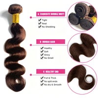 # 4 Bundles de Cheveux Humains Ondulés Brun Foncé 1/3 Pièces, Extensions de Cheveux Remy Brésiliens à Double Trame de 18 à 30 Pouces pour Femmes 3