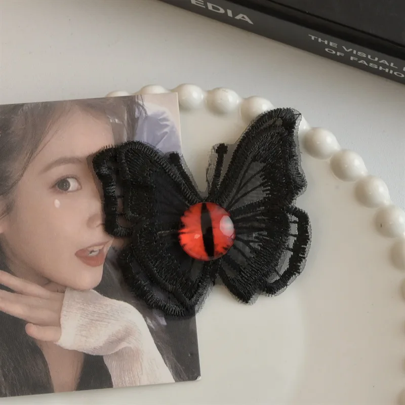 Gotische Dämonenauge Schmetterling Haarspangen Spitze_voghion.com