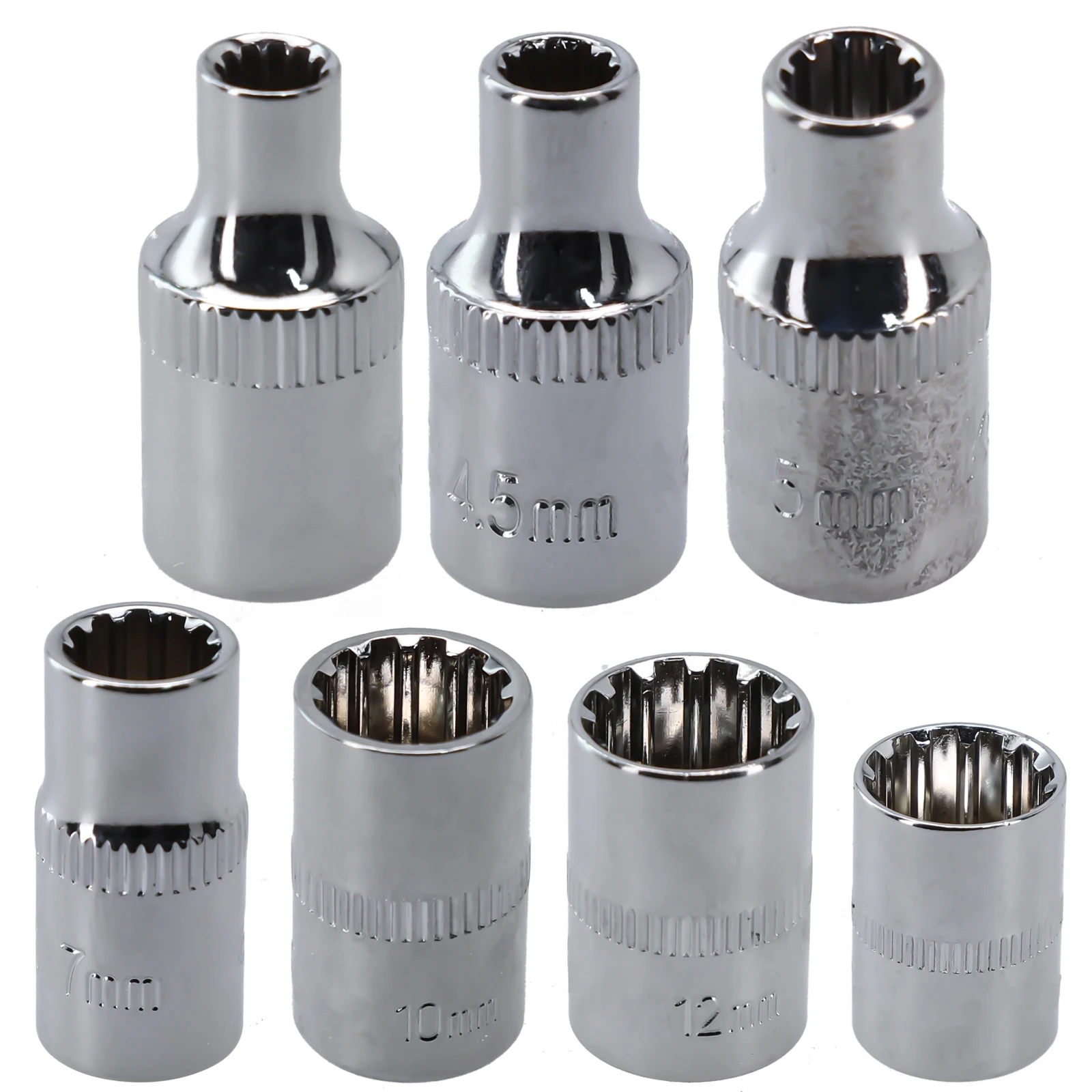 1X 12 Point Mirror Short /Socket Head 1/4 Drive Torx Bit cricchetto/chiave adattatore strumento/parti 4/4.5/5/5.5/6/7/9/10/11/12/13/14mm