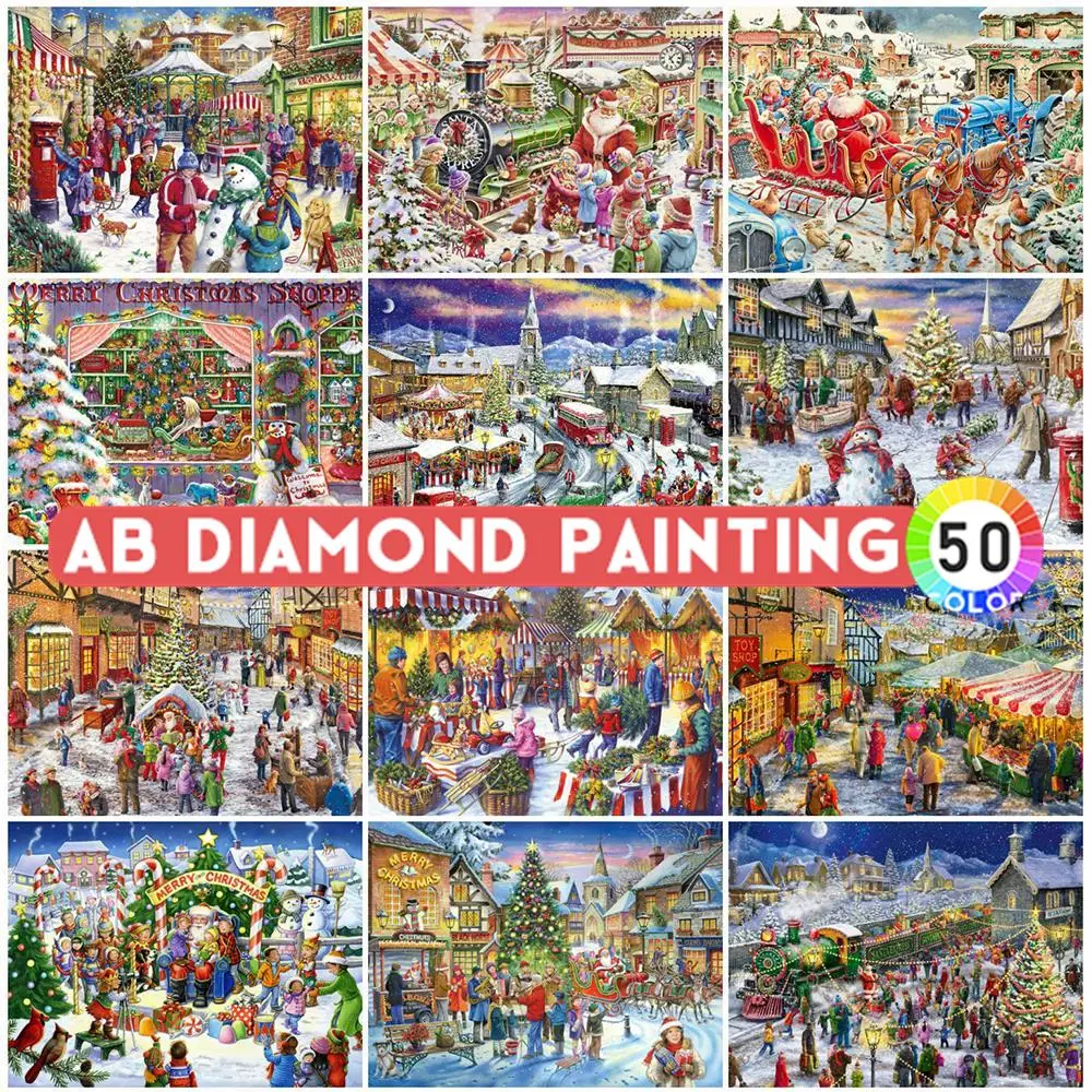 Ab Drills Diamond Painting 5d Diy Embroidery Christmas Mosaic Art
