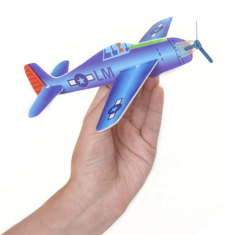 12PCS DIY 손 던지기 비행 글라이더 비행기 어린이 야외 게임 Avion Polystyrene Planeur Juguetes Divertidos Y Baratos