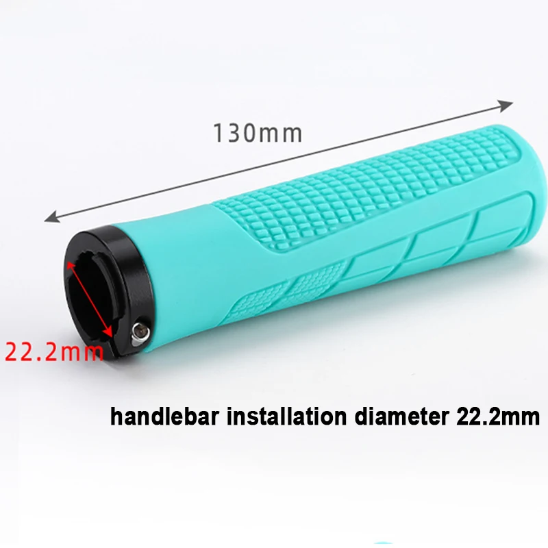 Rubber Shockproof Non-Slip Handlebar Grips with Aluminum Alloy Lock Cuffs for Balance and Mountain Bikes