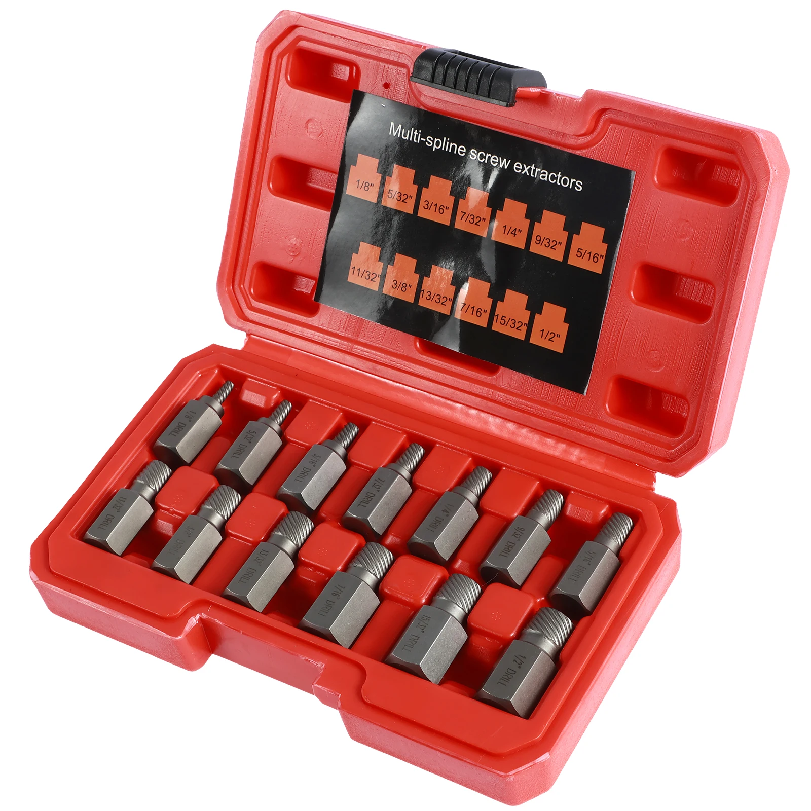 

13Pcs Damaged Screw Extractor Set Broken Screw Remover Kit Easy Out Bolt Stud Extractor Chromium Molybdenum Steel Multi-Spline