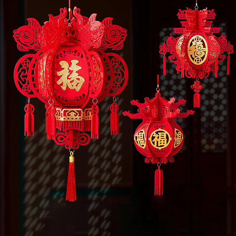 

Традиционный китайский красный фонарь, китайское Новогоднее украшение, красный фонарь с кисточкой, украшение для китайского весеннего фестиваля, аксессуары