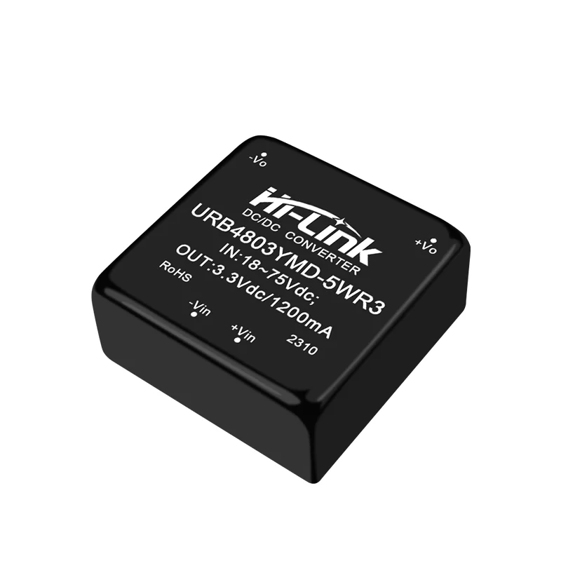 Hi-Link URB4805YMD-5WR3 URB4812YMD-5WR3 URA4812YMD-5WR3 18~75Vdc to 5W 3.3V/5V/12V/15V/24V DC-DC Power Supply Module