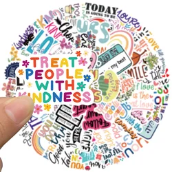 Inspirational Vintage English Phrases Stickers Set for Crafting and Scrapbooking (50Pcs)