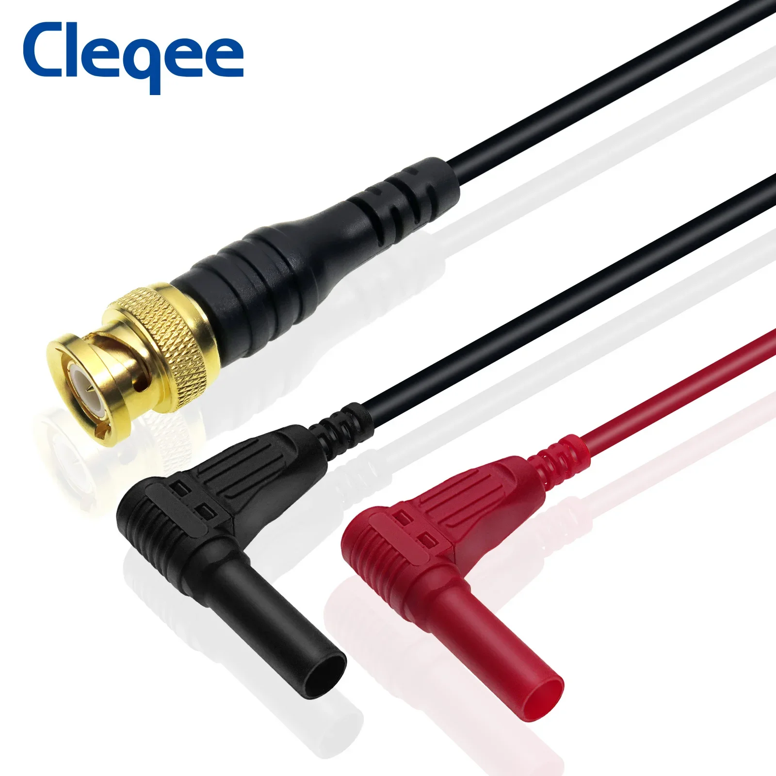 Фото Позолоченный штекер BNC Cleqee P1066 из чистой меди, штекер 4 мм, Прямоугольный штекер типа банан, испытательный провод №2