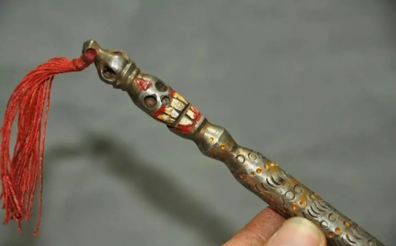 old Tibet Meteorite iron Tiantie skull Vajra Dorje Phurpa Exorcism Talisman faqi 2