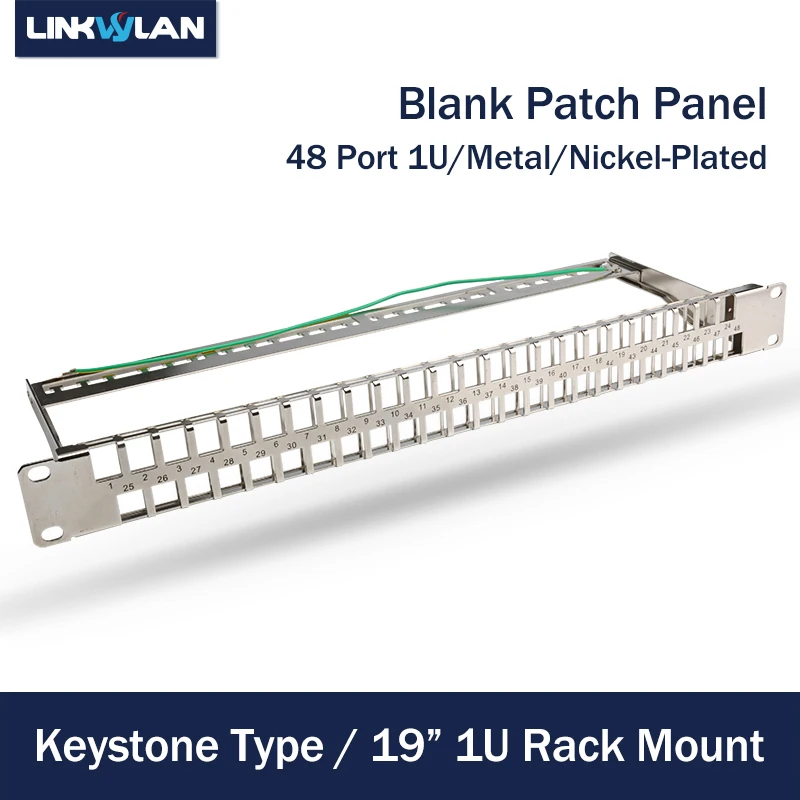 Patch Panel Modular para Keystone Jacks Keystone 19 1u 48 Portas em Branco