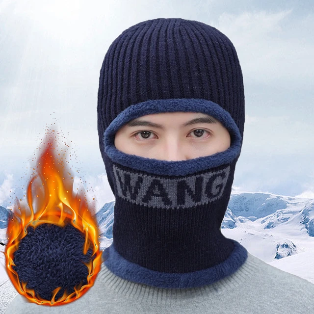 Chapeau D'hiver En Laine Tricoté Pour Homme, Ensembles De Chapeaux De Ski,  Coupe-vent, Protection Des Oreilles, Chaud Et Épais, Bonnets De Vélo,  Visières - Skullies & Bonnets - AliExpress