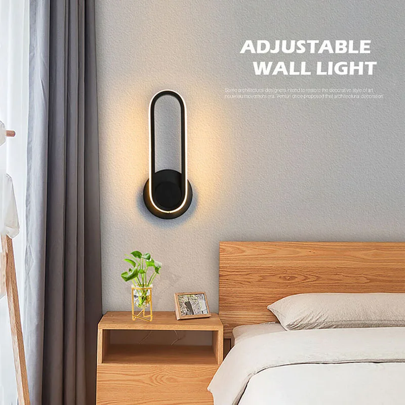 Modern LED Wall Lamp 330&deg; Rotatable Adjustable For Bedroom Bedside Wall Sconce Indoor Home Decoratioan Lighting Fixture Luster