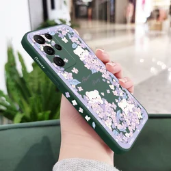 Floral Bear Design Phone Case Cover - Galaxy S22 (Dark Green)