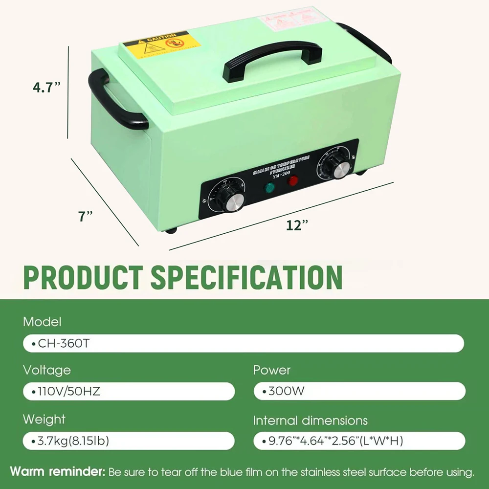 Nail Tool Disinfectant High Temperature Metal Tool Disinfectant Cabinet 300W Nail Salon Hair Equipment