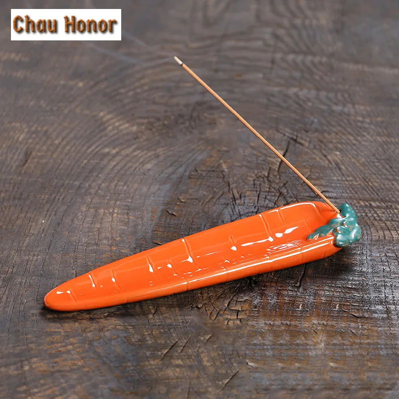 Creative Carrot Stick Incense Burner Holder Small Incense Home Incent Burner Ash Catcher Holder Home Living Room Office Decor
