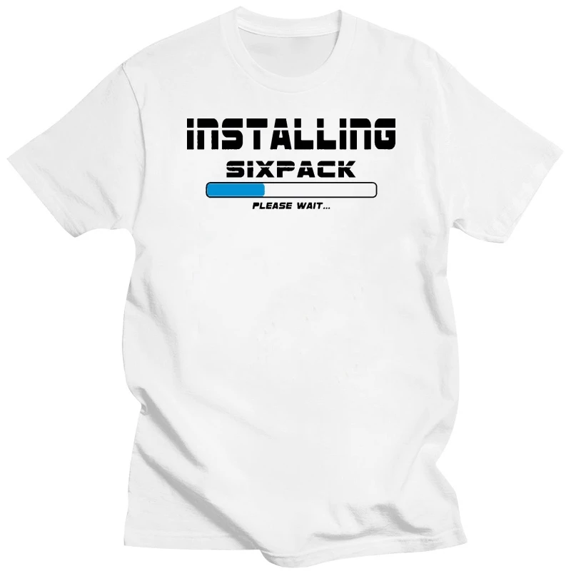 

Personalized Men T Shirt Basic Solid Installing Sixpack T-Shirt For Men Outfit Cotton Camisas Hombre Summer Style Top Quality
