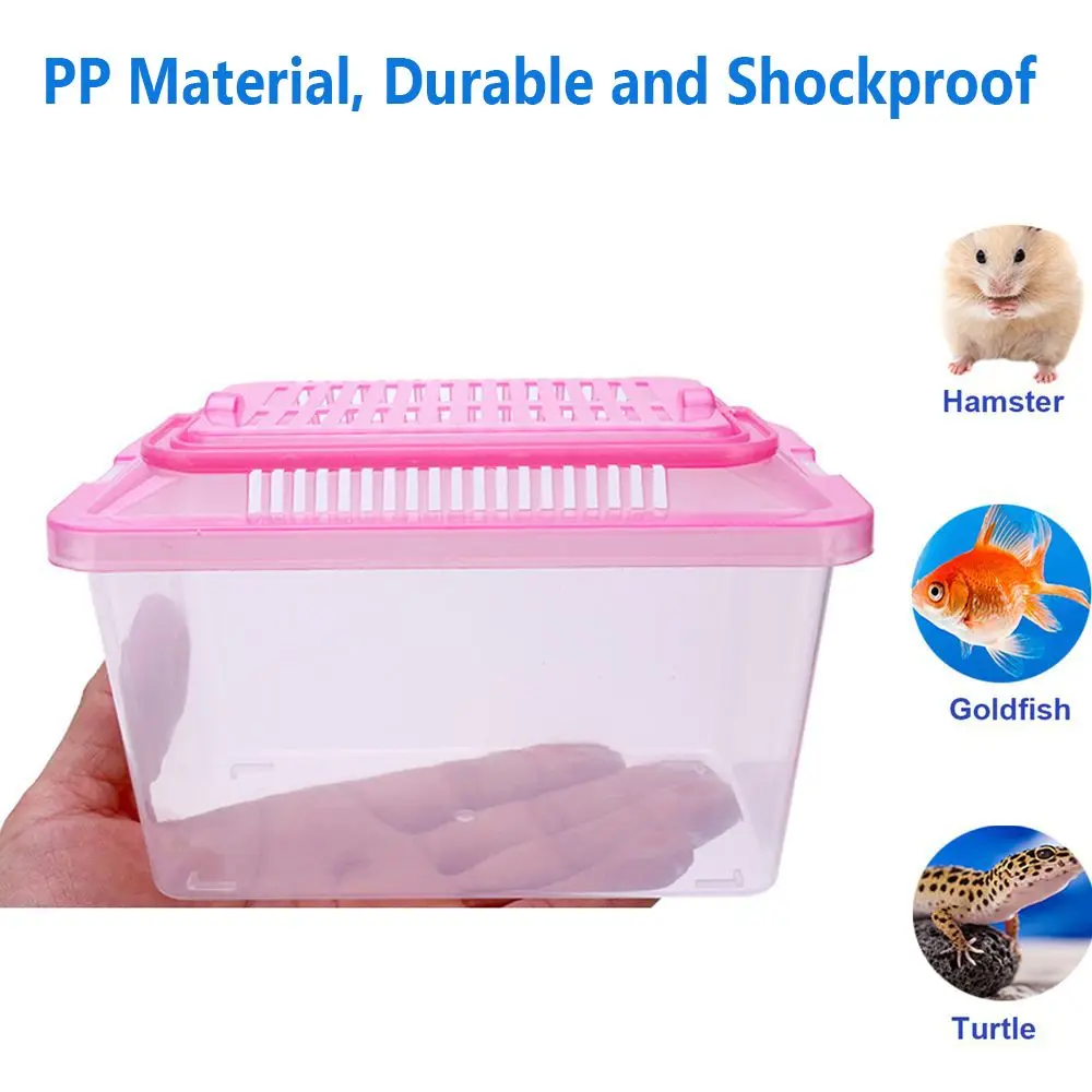 Mini Portable Pet Breeding Box Square Box for Reptile Transport Hamster Breeding and Climbing Turtle Shaped