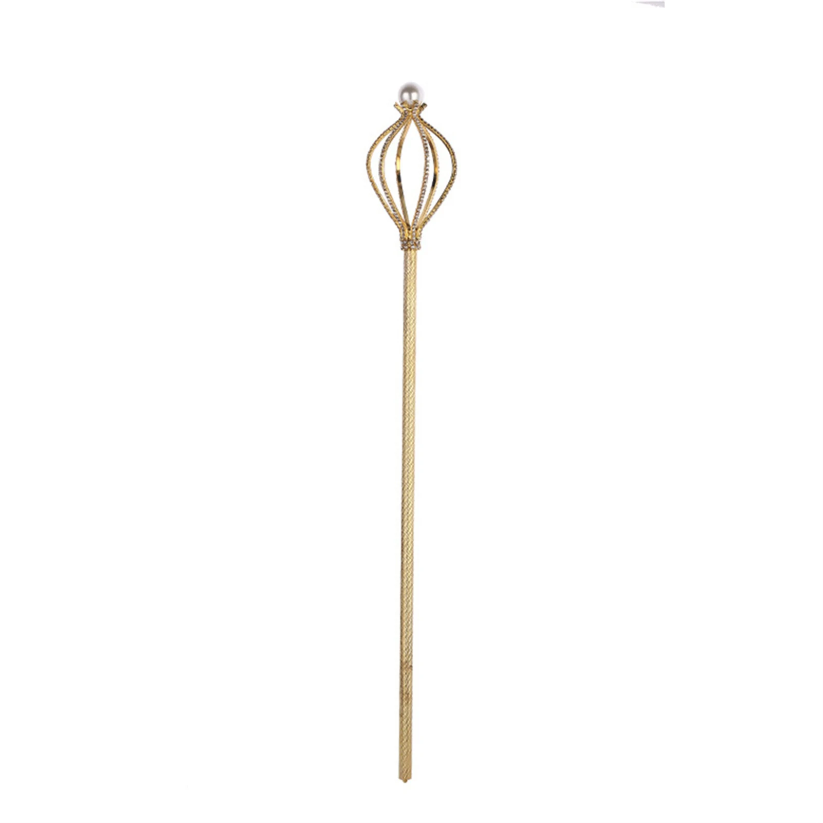 

Queen Scepter Costume Staff Plating Alloy Festival Wands with Sparkling Rhinestones for Party Costume Accessory Cosplay