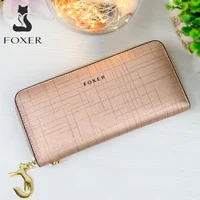 FOXER Women Split Leather Wallet Bifold Clutch Bag with Wristlet Fashion Card Holder Coin Purse Cellphone Bag Female Money Bag - Image 6