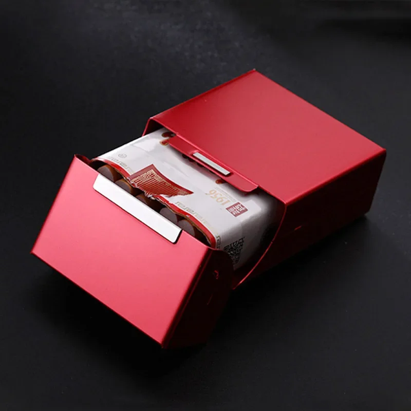 Metal Cigarette Case Box Cover Classic Men's Tobacco Cigarettes Box Case Holder Hard Cigarettes Tobacco Box Case Cover 4