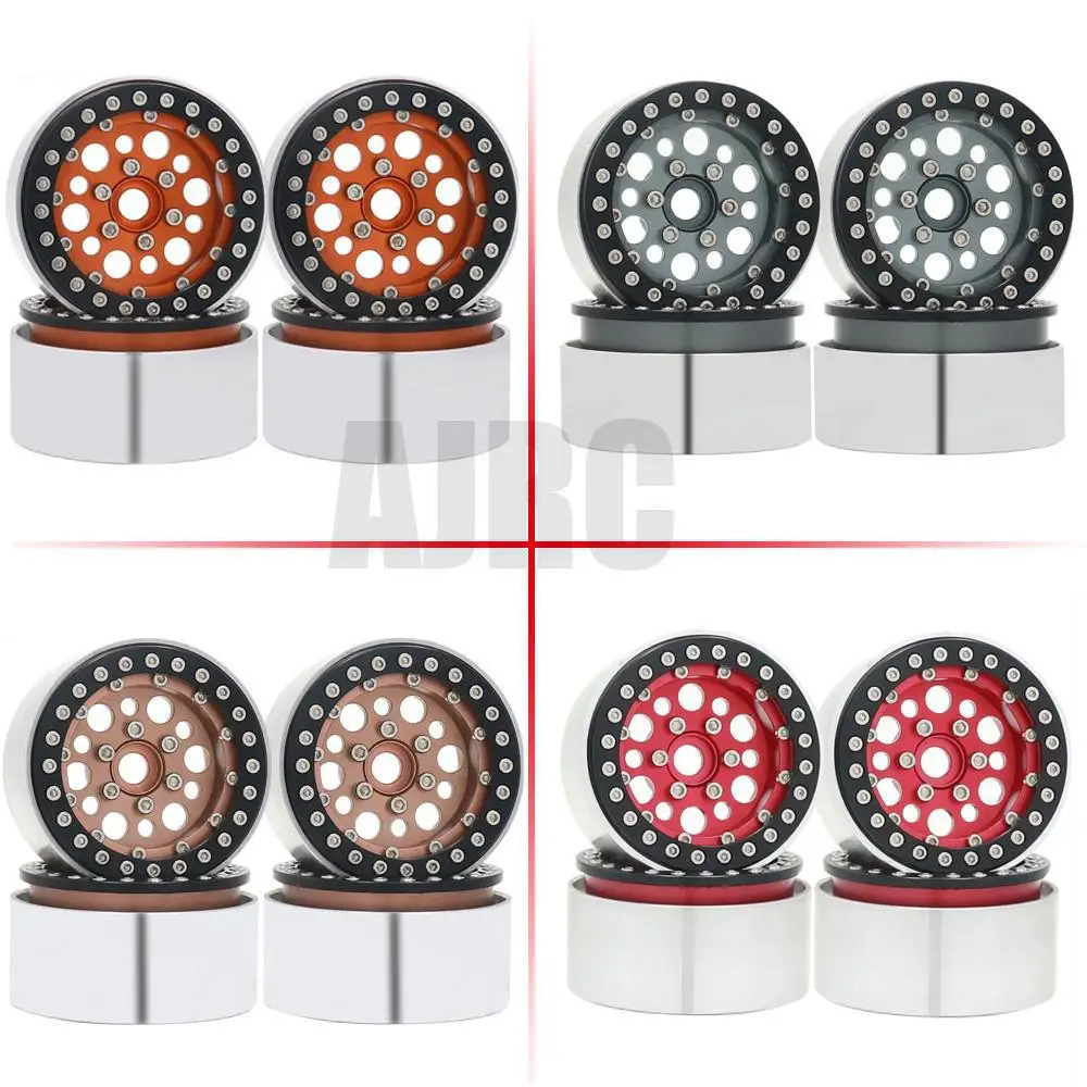 

Hdrc 4pcs 1.9 Metal Beadlock 12 Round Hole Wheel Hub Rim For 1/10 Rc Crawler Axial Scx10 Axi03007 Yikong Traxxas Trx4 D90 Redcat