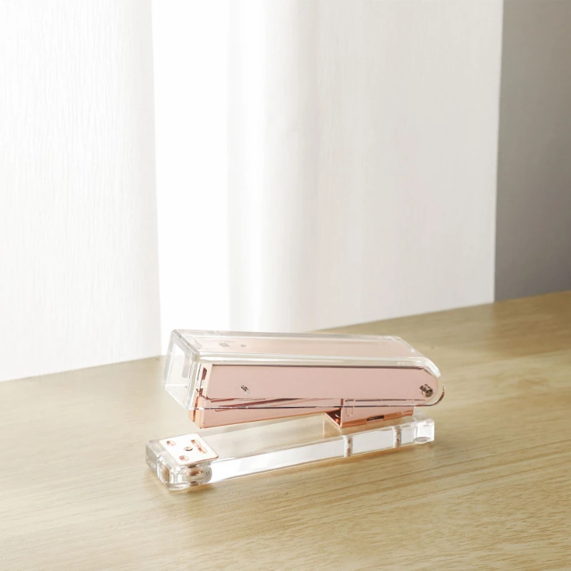Acrylic Rose Gold Desktop Stapler Office Binding Machine
