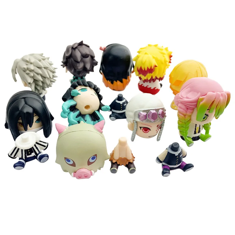 4cm Figuren Demon Slayer Obanai Miritsu Genya Tengen Tomioka Giyuu Shinobu Kanawo Gyoumei Muichirou Ornamente Mini-Modell Spielzeug-Set