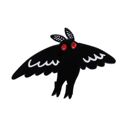 Mothman Enamel Pins with Red Eye - Invisible Creature Brooches, Punk Gothic Lapel Badges, Unique Jewelry Gift (Style 2)