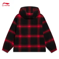 LI-NING RICH EVERYDAY série veste décontractée pour hommes manteau court à carreaux confortable à la mode AFDW137 3