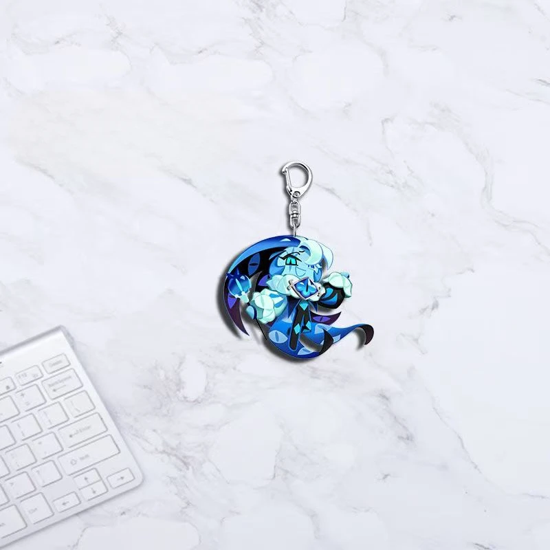 Game Chibis Cartoon Keychains for Accessories Bag Shadow Milk Pure Vanilla Mystic Flour Candy Apple Cookie Keyrings Kids Gift 3
