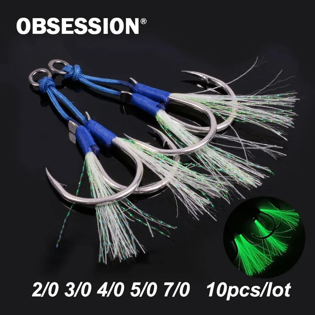 OBSESSION 【HK030】10pair Twin Assist Hook Heavy Jigging Fish hook