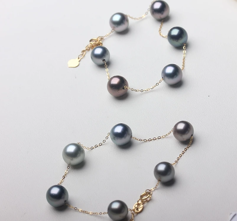 

Браслет из 18-каратного золота с искусственным жемчугом, подлинный жемчужный браслет BB1