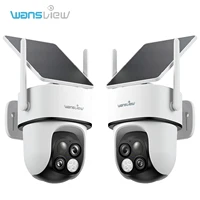 Caméra de sécurité solaire Wansview 2K 3MP HD Wifi PTZ extérieure à double objectif avec suivi automatique, surveillance audio et vidéo, vision nocturne couleur 1