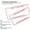 1pc Aluminum License Plate Frame, Protected By Angels Pink Funny Cute Kawaii Sonny Angels Car,Sonny Angel Kewpie Car Decor, 5