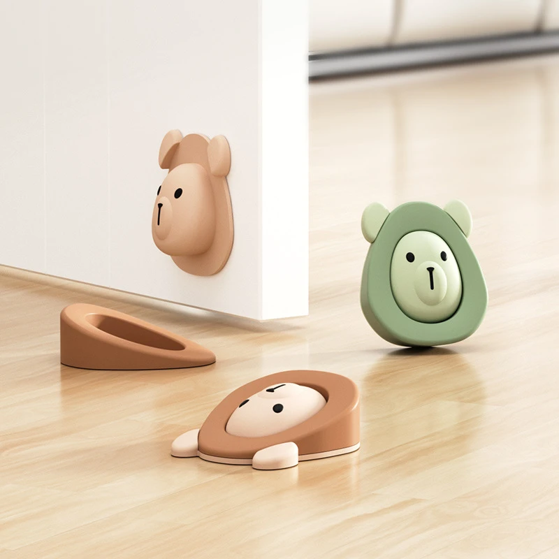 Children's Safety Silicone Cartoon Door Stop Anti Collision Door Child Safety Protection Baby Gate Stopper