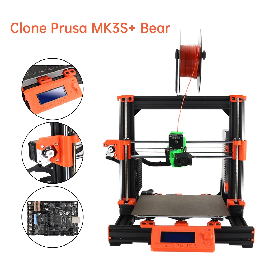 Clone Prusa I3 Mk3S + Bear V2.1 Stampante 3D Kit Fai Da Te Di Alta Qualità Con Alimentatore Super Pinda Mw