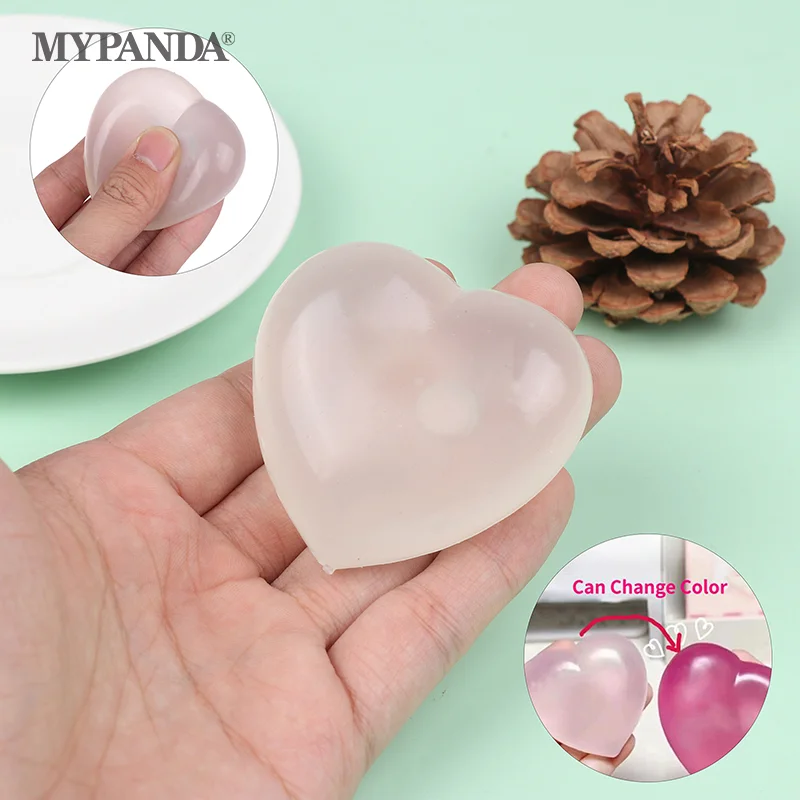

Cute Heart Squeeze Toy Change Color Squeeze Toy Anti-stress Vent Ball Slow Rebound Relieves Stress Tools