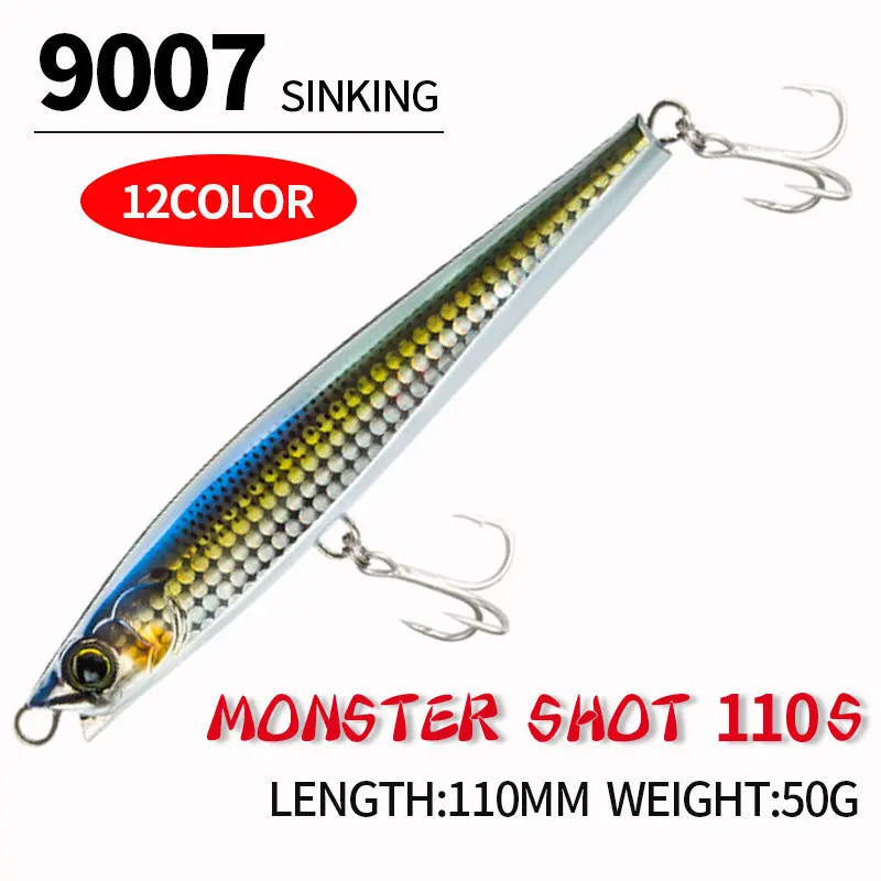 1pcs Minnow Lure 11cm 50g sinking Trolling Fishing Lures Artificial Bait  Wobbler of Minnow Hard Lure Fishing For Sea - AliExpress