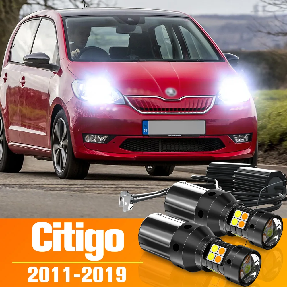 2X Dual Mode LED Turn Signal+Daytime Running Light DRL Accessories For  Skoda Citigo Citigo-e 2011-2019 2020 2012 2013 2014 2015