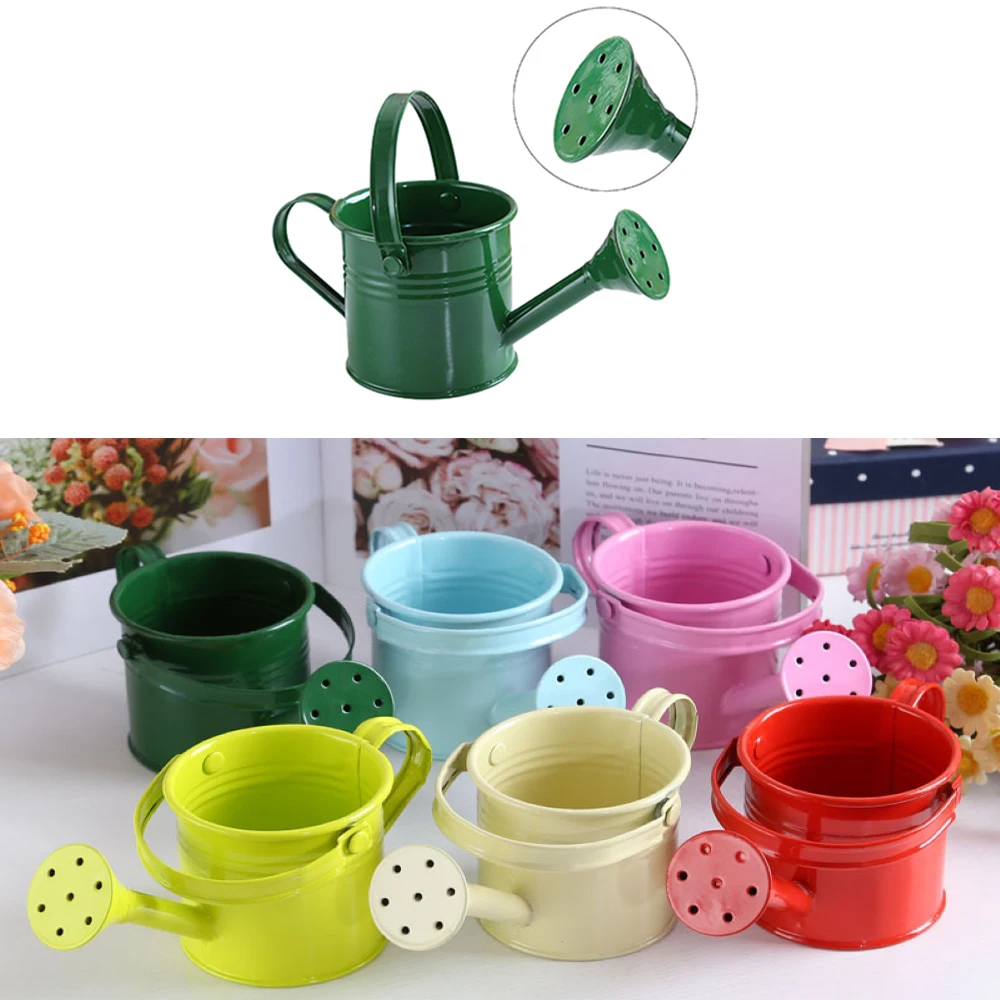 Watering Can 1PC Metal Garden Flower Kettle Mini Small Water Spraying Pot Sprinkle with Large Capacity For Kids Adult