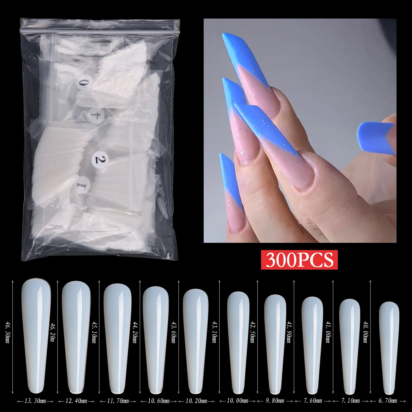 Buy Natural Acrylic Nail Tips - French Nail Tip BTArtbox 500pcs Fake Nails  Half Cover False Nail for Nail Salons and DIY Nail Art, 10 Sizes with bag  Online at desertcartINDIA