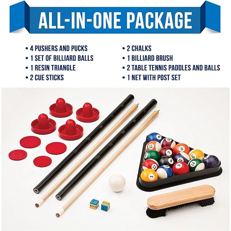 7Foot Indoor 4 in 1 Reversible Game Table Snooker Billiard Table, Table Tennis Table, Air Hockey Dinning