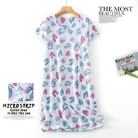 Multi Colors Cartoon Printed Night Wear Summer Nightdress for Women Cute Cotton Home Clothes Knitted Short-sleeved Nightgown