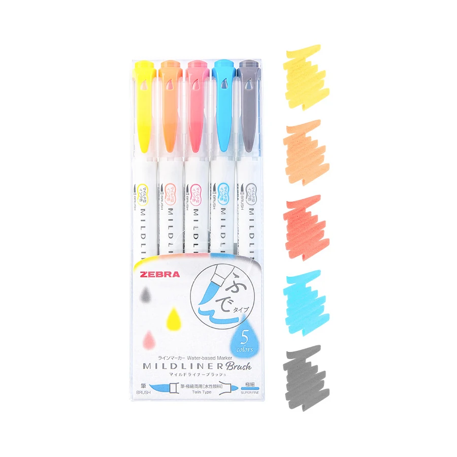 ゼブラ-デュアルチップ蛍光ペン、カラーハンドブックペン、学生のハイ